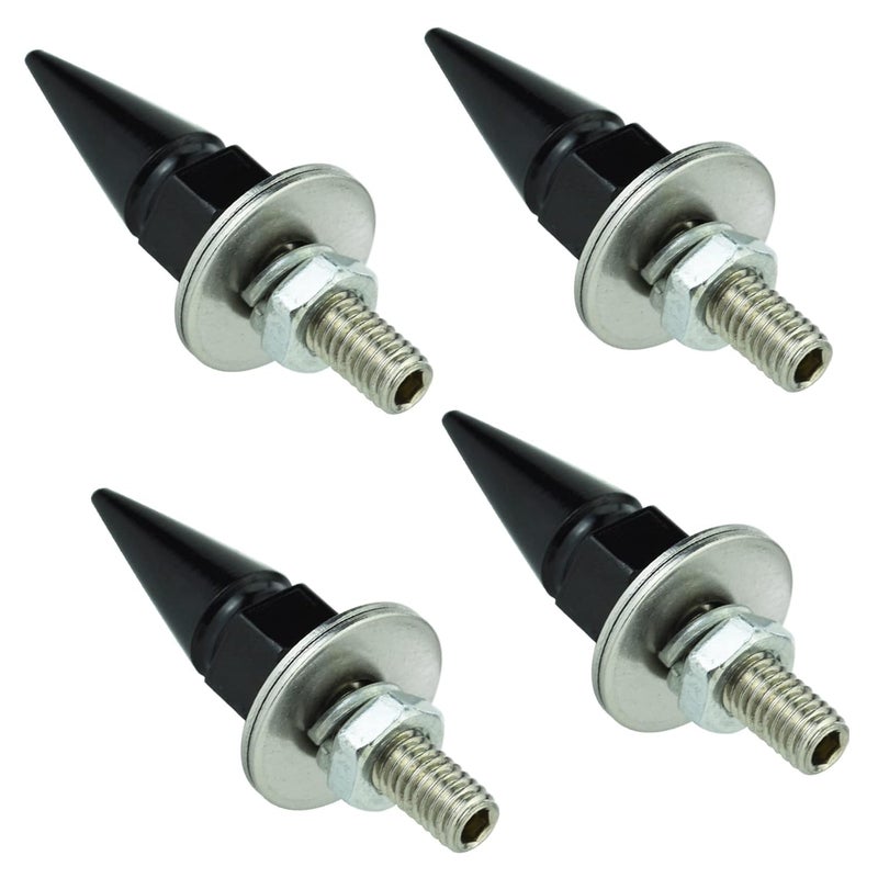 Abfer Car License Plate Screws Spike Shape License Plate Fasteners Bolt 4Pcs Anti Theft License Plate Screw Frame Kit Fit for Most Vehicle Motorcycles Trucks (Black) - Image 1